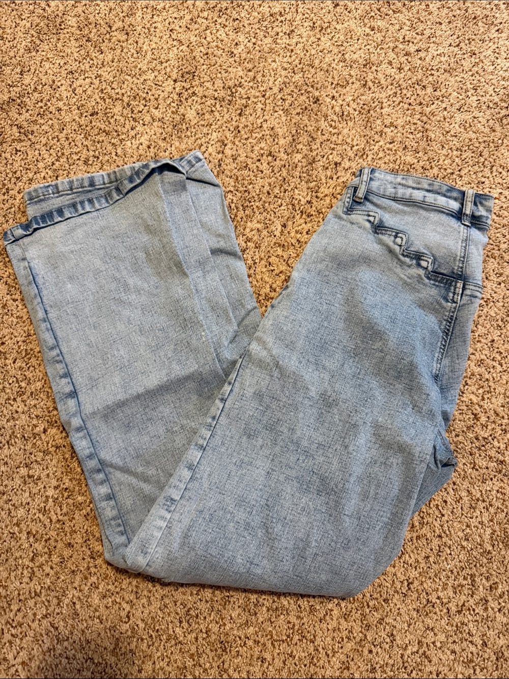 Light Blue Wide Leg Women's Jeans - Flared Casual Style